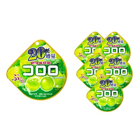 미카쿠토 코로로 머스캣 청포도맛 젤리, 6개, 48g