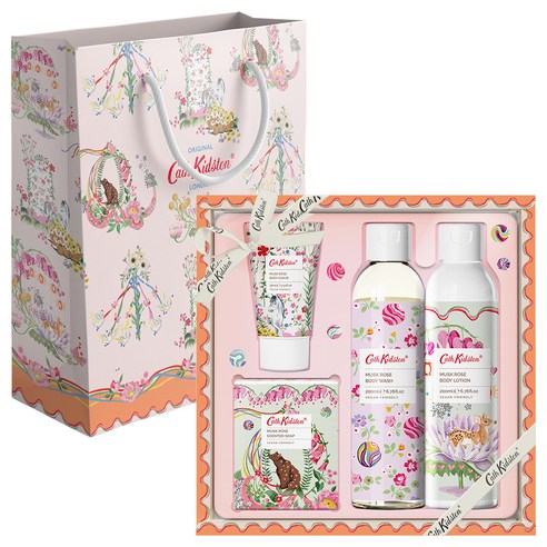 캐스키드슨 머스크로즈 바디 4종세트+쇼핑백 (바디워시200ml+바디로션200ml+바디스크럽30ml+센티드솝100g+쇼핑백), 3세트
