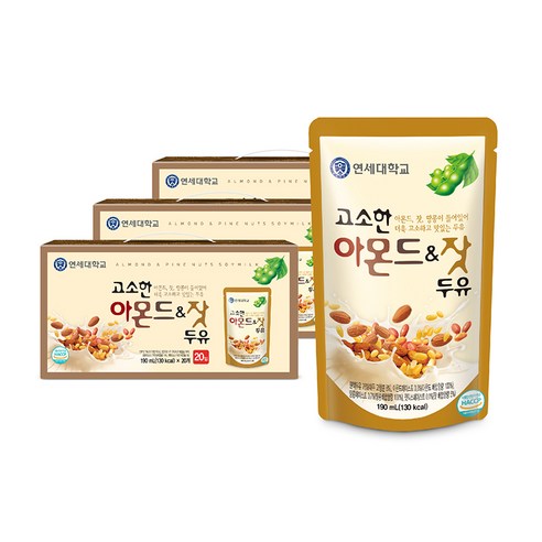 아몬드 & 잣 두유, 190ml, 180개