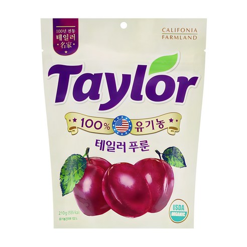 테일러 유기농 푸룬건자두, 210g, 1개