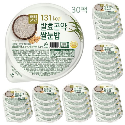 빼빼곤약 발효곤약쌀눈밥 150g x 30팩 - 저칼로리 발효곤약밥에 쌀눈의 효능을 더하다, 30개
