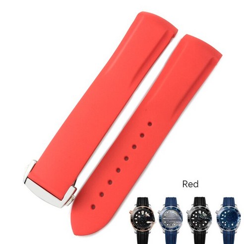 오메가 시계줄 호환 스트랩 22mm 고무 실리콘 seamaster 300 스피드 마스터 세이코 시계 밴드