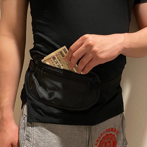 소매치기 도난방지 여행용 복대 허리지갑 블랙