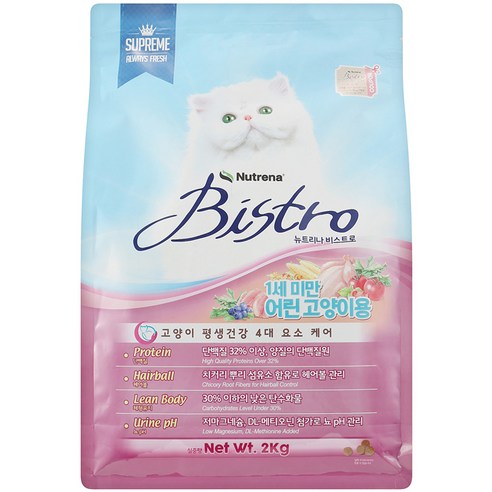 뉴트리나 비스트로 키튼 고양이 사료, 2kg, 22개