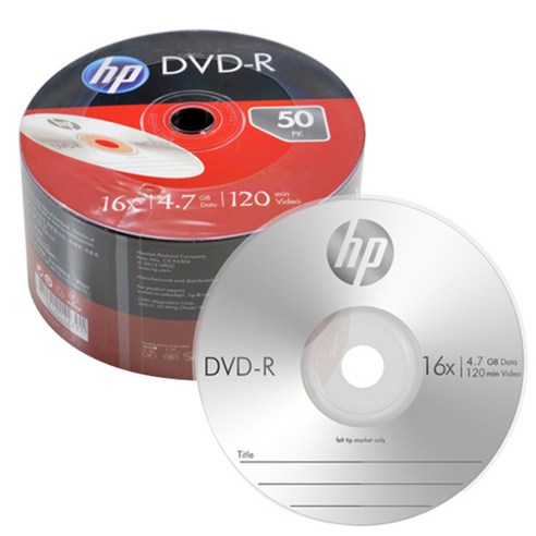 HP DVD-R 16배속 4.7GB 50장 벌크팩, 1개