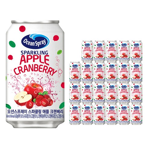 오션스프레이 스파클링 애플 크랜베리 탄산음, 168개, 340ml