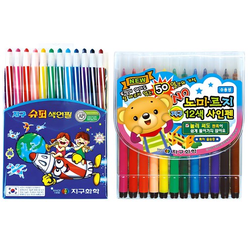 지구화학 슈퍼 색연필 + 노마르지 사인펜 세트, 1세트, 2종