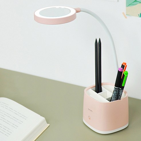 와사비망고 블룸블룸 미러 LED 스탠드 ST01 Mirror, 핑크
