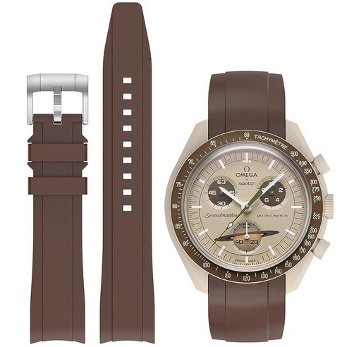 Tovimall Moonswatch 워치용 밴드 곡선형 노 갭 실리콘 스트랩 오메가 X 스와치 문스와치 스피드마스터 20mm 시계와 호환 시계 교체 여성용 남성용, bright red