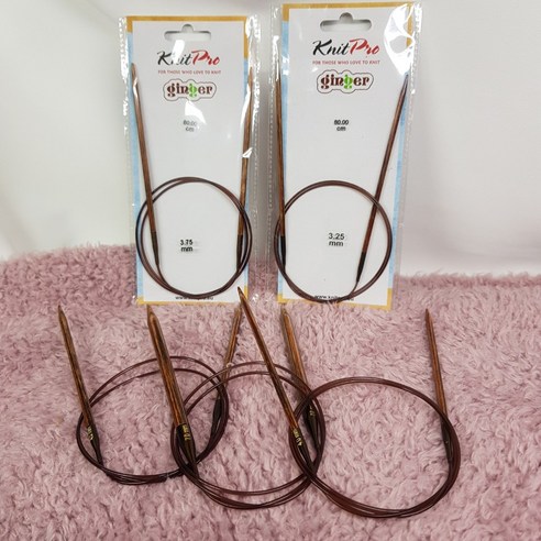 KnitPro 진저 줄바늘(80cm) 니트프로 줄바늘 대바늘 수입바늘 일체형 대줄바늘, 1개