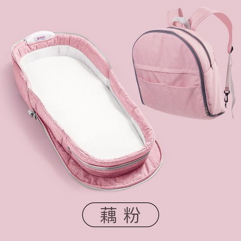 유아용여행침대 휴대용침대 유아접이식침대 이동식배낭침대, 네이비블루