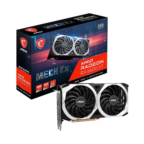 MSI Radeon RX 6600 XT MECH 2X 8G OC 그래픽 보드 VD7841 블랙
