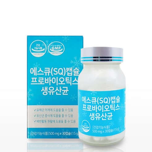 SQ제약 에스큐제약 프로바이오틱스 생유산균 500mg x 30캡슐, 6개