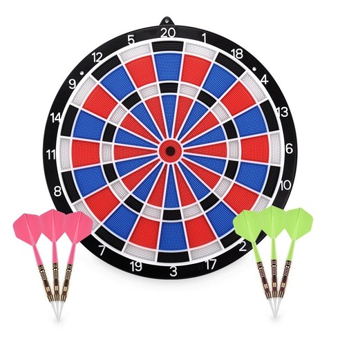 DART SQUARE 국제규격 KCL인증 국내산 소프트 다트 + 다트 보드 세트, 핑크(다트), 그린(다트), 블루 + 레드(다트보드)