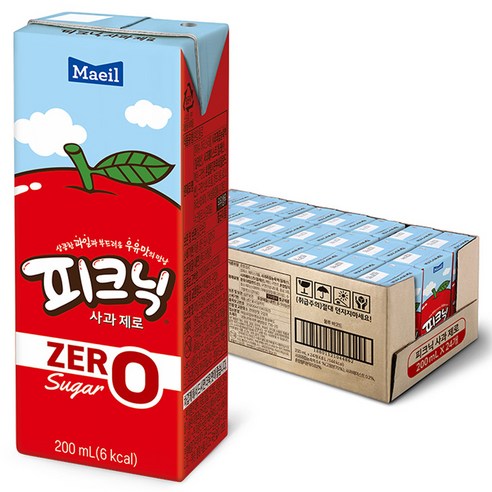 매일유업 피크닉 제로 사과, 200ml, 24개