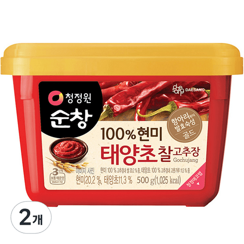 청정원순창 100% 현미 태양초 찰고추장, 200g, 12개