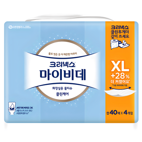크리넥스 마이비데 클린케어 엑스라지 비데티슈 캡형, 4개입, 2세트