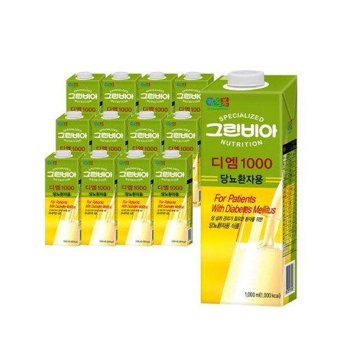 정식품 그린비아 디엠 1000mlx12팩 [균형 영양식] [고단백 고농축 환자식 병원 영양가득], 13셋트, 1000ml