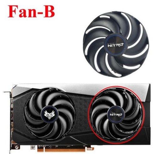 사파이어 니트로 + AMD Radeon RX 6600 XT 그래픽 카드 교체 팬용 87MM CF9010H12D RX660XT 쿨러 팬, 01 Fan - A