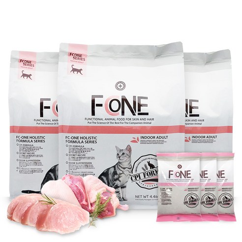 에프씨원 어덜트 가수분해 알러지케어 고양이사료 샘플사료추가, 3개, 2kg, 닭오리