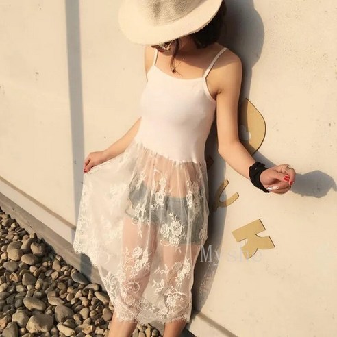 [Myshe]여성 레이스 속치마 이너 나시 원피스 bv3 YanF716