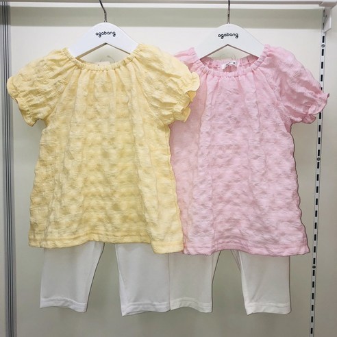 아가방 NC야탑점 #티치주름롱티상하 산뜻한 색감~ 시원한 원단~ 러블리한 상하복입니다~