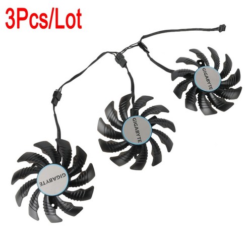 기가 바이트 Radeon RX 6600 6700 XT GeForce RTX 3070 Ti EAGLE 그래픽 비디오 카드 냉각 팬용 새로운 78MM 쿨러 팬 교체, 04 3PCS_01 없음 RGB_01 Black