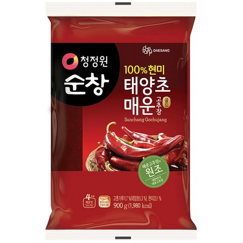 청정원 순창 태양초 매운 고추장, 500g, 5개
