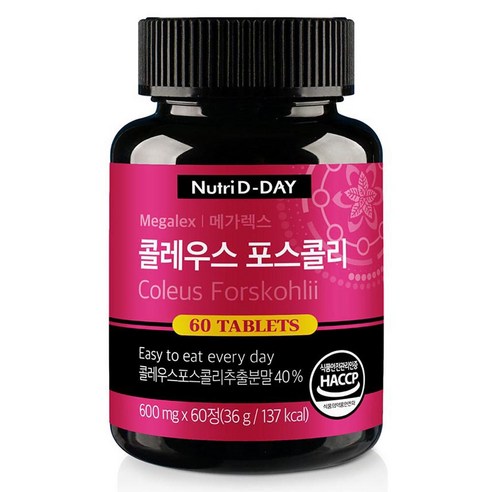 뉴트리디데이 메가렉스 콜레우스 포스콜리, 60정, 2개