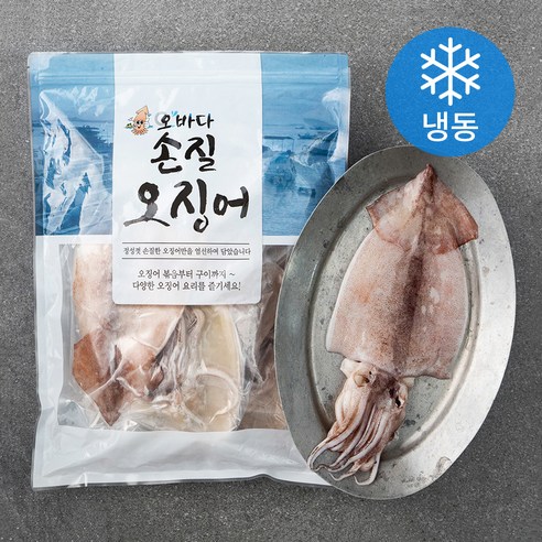 오바다 국내산 손질오징어 6미 (냉동), 700g(6미), 2개
