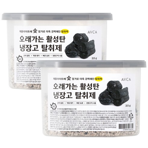 아브카 오래가는 활성탄 냉장고 탈취제, 315g, 8개