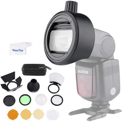 GODOX 고독스 V860과 호환되는 SR1 플래시 헤드 어댑터가 포함된 AKR1 원형 액세서리 키트III V860II V850III TT685II TT685 TT600 스피드