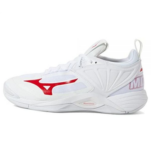 Mizuno 유니 Wave Momentum 2 배구화 회색.