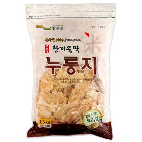 한푸드 한끼뚝딱 누룽지, 1.5kg, 1개