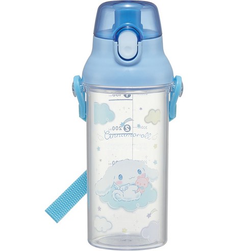 산리오 PSB5TRC 휴대용 계량 물병, 시나모롤, 480ml