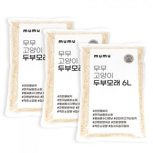 무무 고양이 두부모래, 6L, 6개