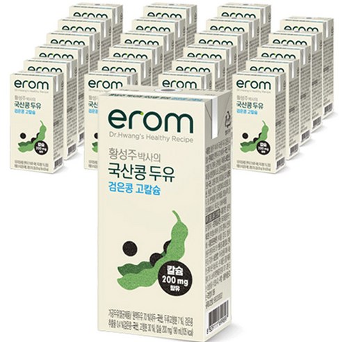 이롬 황성주 박사의 국산콩 두유 검은콩 고칼슘, 190ml, 80개