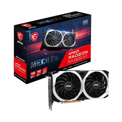 MSI Radeon RX 6600 XT MECH 2X 8G OC - 8GB GDDR6 2602MHz PCI Express 4 3X DP v 1.4 HDMI 2.1 (4K &