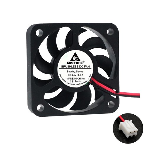 5010 브러시리스 팬 DC 5V 12V 24V 50X50X10MM 소형 전원 공급 장치 5CM 미니 라디에이터 쿨러 산업용 냉각 2PIN 배송, 24V XH2.54 2 핀