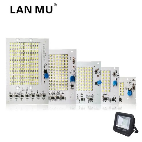 LED 램프 칩 220V SMD 전구 2835 스마트 IC Led 조명 입력 10W 20W 30W 50W 100W 야외 투광 조명용, AC 200-240V, 웜 화이트, 웜 화이트