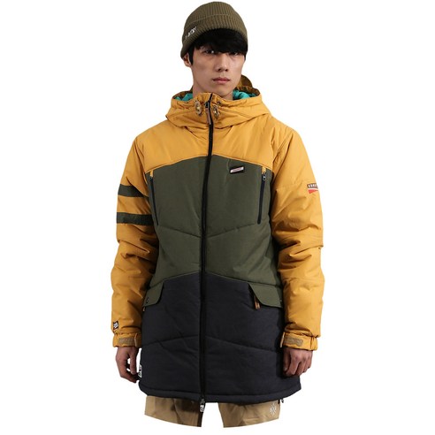 슈가포인트 남성 스노보드 스키 자켓. 남자 보드복 스키복 패딩 점퍼. Capo J - Mustard/Khaki/Black