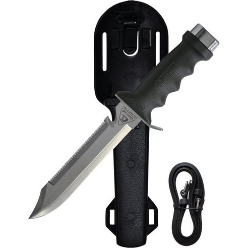 시트와 다리끈이 달린 크레시 롱 스테인리스 다이빙 나이프 | 오르카: Made in Italy Black One Size RC556000 중복
