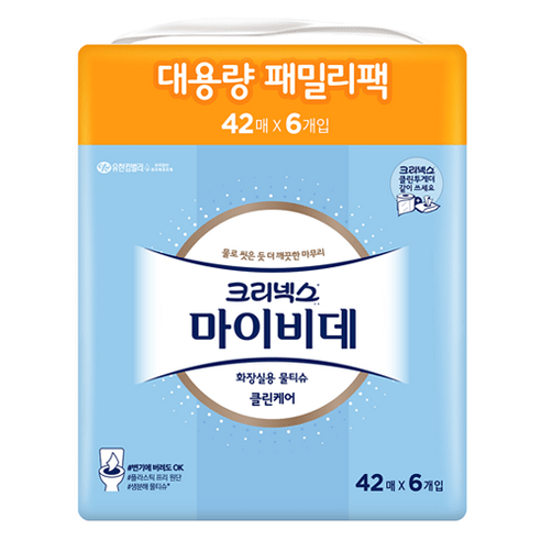 마이비데 클린케어 화장실용 비데티슈 휴대형, 42매, 6개