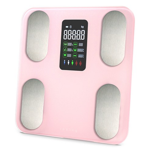 쿠잉전자 가정용 스마트 체성분 체중계, 핑크, 1개, SBF-B18P