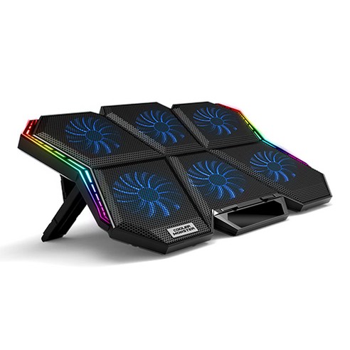 노벨뷰 노트북 스탠드 앤 쿨링패드 쿨러몬스터 F6 RGB, RED, 1개
