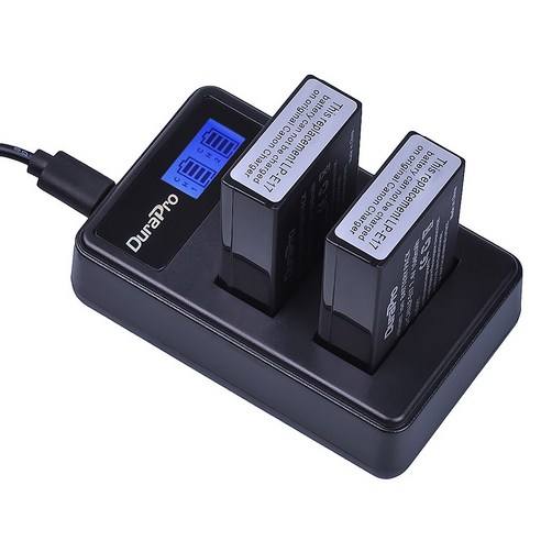 LP-E17 LP E17 배터리 LCD USB 듀얼 충전기 호환 캐논 EOS M3 M5 M6 750D 760D T6i T6s 800D 8000D 키스 X8i1040mAh, [01] 1 배터리