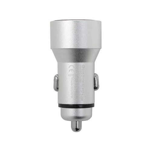 차량용 QC3.0 PD 고속충전 실버 매립형 차량용충전기 차량용고속충전기 차량스마트폰충전기, 1개