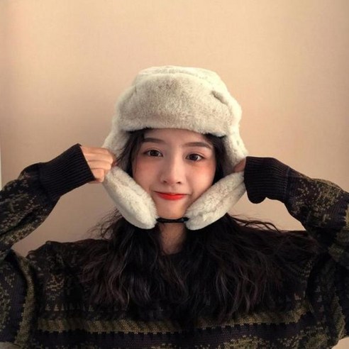 [셀러허브잡화] [OFL3OR9O]여자 귀달이모자 퍼 군밤모자 겨울 골프모자