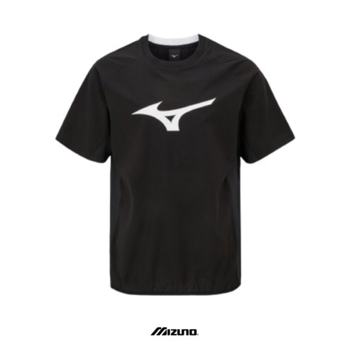 [국내배송] 미즈노 HALF SLEEVE ROUND PISTE 블랙 캐주얼 남여공용 반팔티셔츠