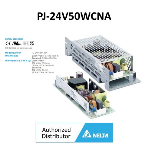 [DELTA] 델타 산업용 파워 SMPS 24V50W 파워서플라이 PJ-24V50WCNA / Open Frame 24V 2.1A 파워, 1개